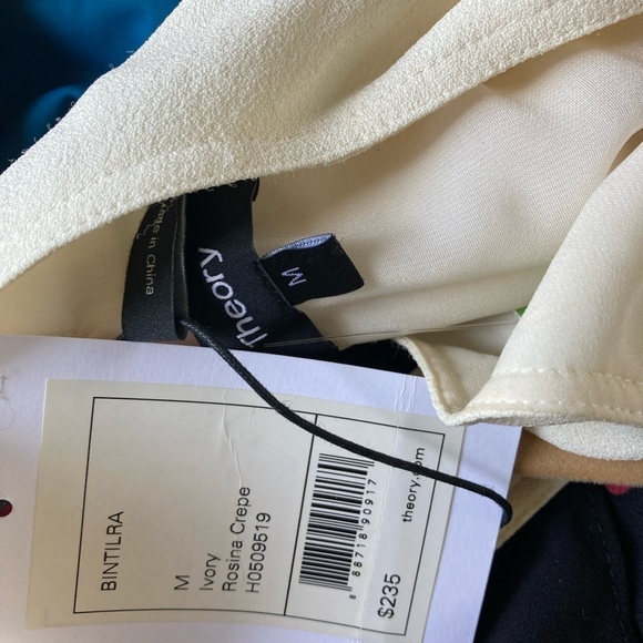 New With Tags Theory Rosina Crepe Bintilra Top. Balletcore Sz Medium - Picture 6 of 7